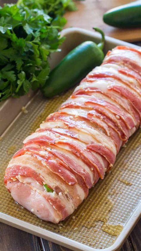 Remove the tenderloin from the oven and tent with foil to keep warm while you continue to roast the potatoes or give the potatoes extra time before adding the tenderloin on top. Bacon Wrapped Pork Tenderloin | Recipe | Bacon wrapped ...