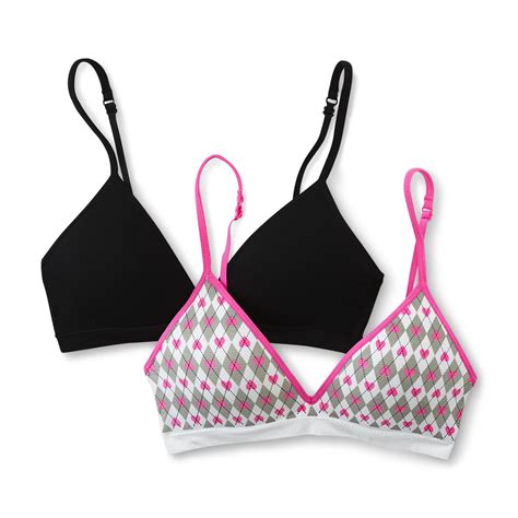 Kmart has bras in supportive and stylish designs. Joe Boxer Girl's 2-Pack Seamless Soft Cup Bras - Argyle ...