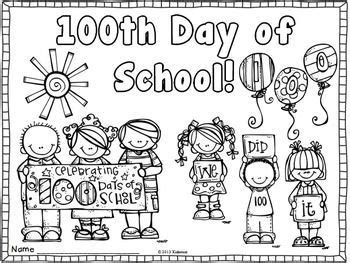 Elephant 100 days coloring page. 100th Day Coloring Page~ Freebie | 100 days of school ...