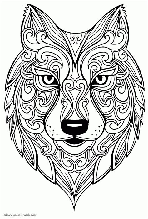 Hello kids has a nice group of free printable coloring pages for adults of flowers swirls paisleys hearts and other abstract designs. Adult Animal Coloring Pages - Coloring Home