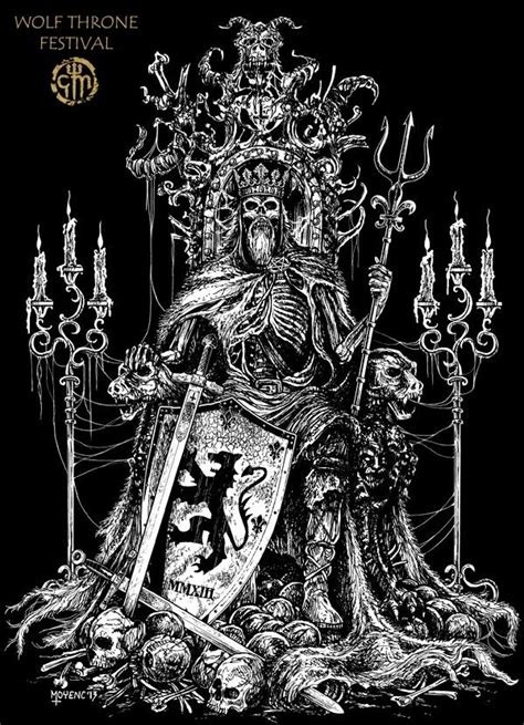 King skeleton sitting at the throne wallpaper : Dead King Throne Chris Moyen | Símbolos medievais, Arte ...