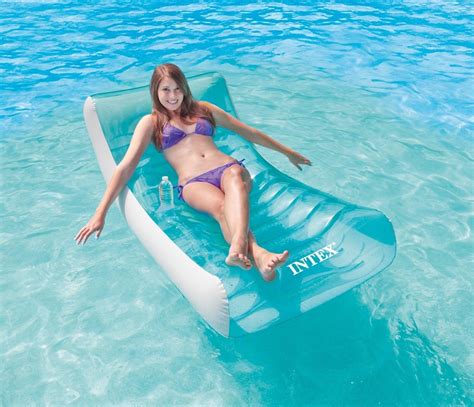 We bet that you were till now unaware of the double pool floats. Intex Floating Recliner Lounge Swimming Pool Chair ...