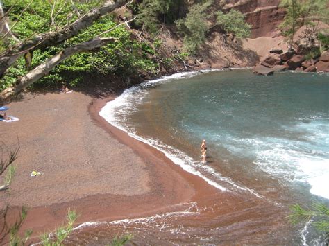 One end is entirely clothing optional. Red Sand Beach | clothing optional... | ehj630 | Flickr
