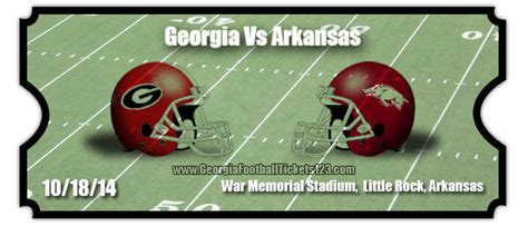 View arkansas razorbacks football schedule and seating information for all upcoming games. Georgia Bulldogs vs Arkansas Razorbacks Football Tickets ...