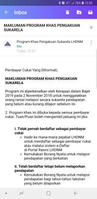 Ada dua pilihan yang bisa dipilih ketika. LHDN Program Khas Pengakuan Sukarela