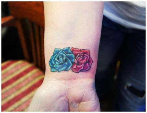 You can combine a rose image with other elements such as a anchor, a dove, butterflies and others. roses wrist tattoo - Design of TattoosDesign of Tattoos