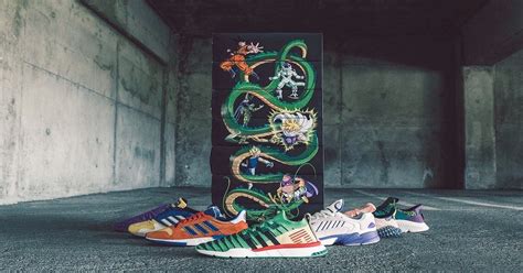 To top it off, each shoe release will come with an. Adidas x Dragon Ball Z Sneaker Collection Box Art : dbz