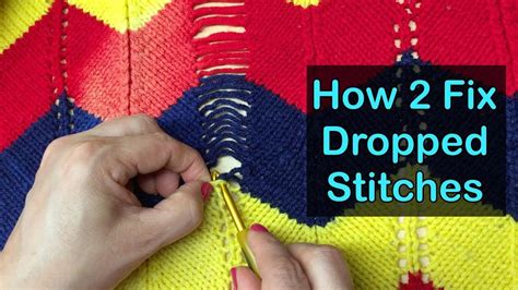 Knit and repair are synonymous, and they have mutual synonyms. Dropped/"Runaway" Stitch Repair In Knitted Blanket - How ...