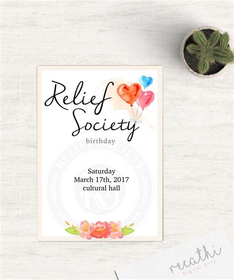 Check spelling or type a new query. Editable Birthday Relief Society Invitation LDS Relief ...