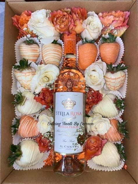 Pale pink with watermelon rind , candied flowers, white peach, strawberry, sour cherry, and excellent, salty mineral character with just a hint of baking spice on the finish. Stella Rose Peach in 2020 | Chocolate covered strawberries ...