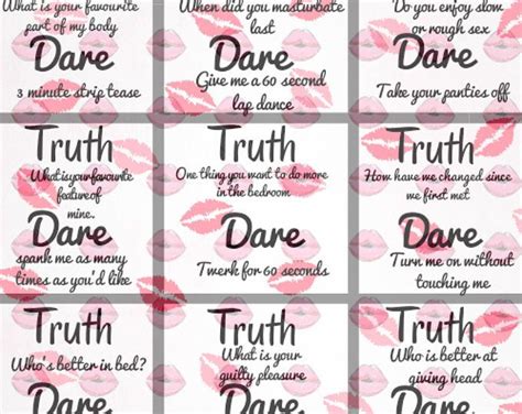 A question is asked with a blank and you play cards you have with answers. Truth or Dare Couple's Naughty Game | Perfect for Date ...