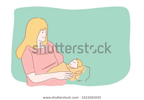 Mother Holding Baby Parenting Child Mothers Stock Vector ...