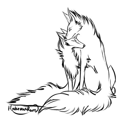 Anime lineart transparent google search drawing. Couple Wolf Lineart by MischievousRaven on DeviantArt