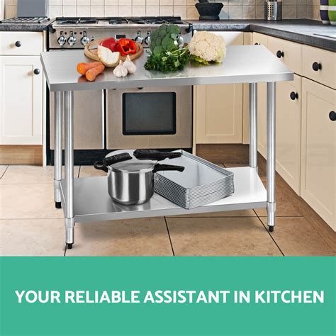 This trolley runs through your kitchen on 4 sturdy wheels, providing spices, oils, and sauces right next to the stove. Cefito 304/430 Stainless Steel Kitchen Benches Work Bench ...