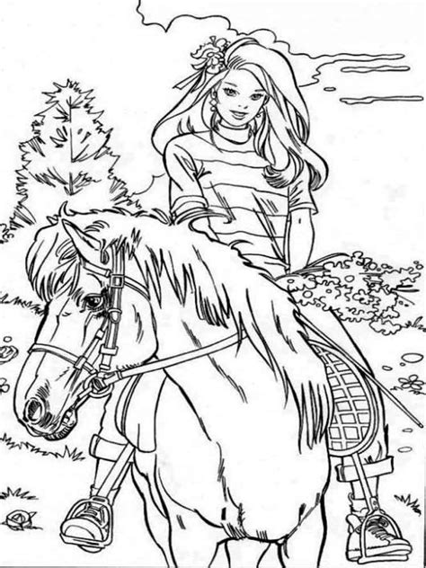 Ya, barbie made a special place in our childhood memories. Barbie and Horse coloring pages. Free Printable Barbie and ...