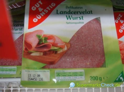 Es kann also vorkommen, dass sich manche treffer besser reimen als andere. Gut & Günstig Land Cervelatwurst: Nutri-Score, Kalorien ...