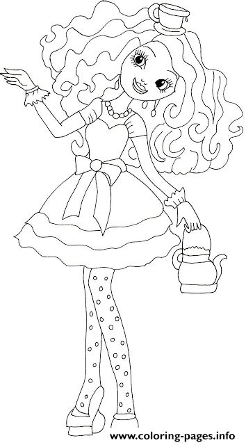 Various coloring pages for kids, and for all who are interested in coloring pages, can get amazing pictures easily through this portal. Madeline Hatter Ever After High Coloring Pages Printable