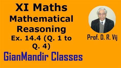 Can you find your fundamental truth using slader as a discrete mathematics an introduction to mathematical reasoning brief edition solutions manual? XI Maths | Mathematical Reasoning | Ex. 14.4 (Q. 1 to Q. 4 ...
