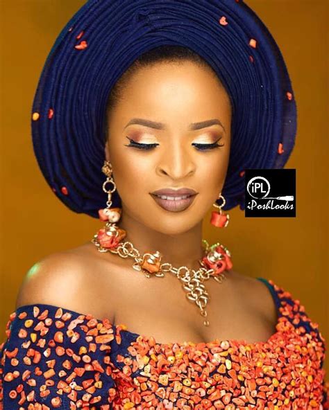 +7 919 409 23 80. Trendy and Unique! Coral Beaded Aso-Oke For The Bride Who ...