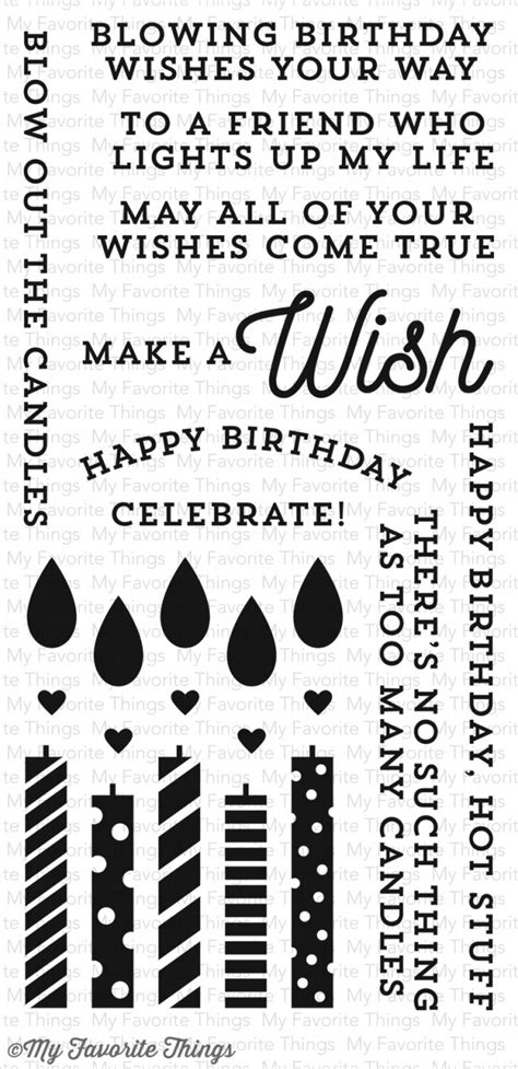 The dies are open inside to allow you to stamp then cut, or cut then stamp. My Favorite Things - Clear Stamp - Make A Wish