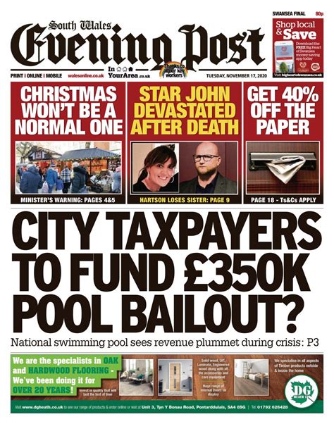 Free newspapers are marked with a *. South Wales Evening Post-November 17, 2020 Newspaper