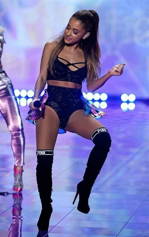 Ariana grande showed off her massive diamond ring in the promo for season 21 of the voice. boots, ariana grande, thigh high boots, victoria's secret ...