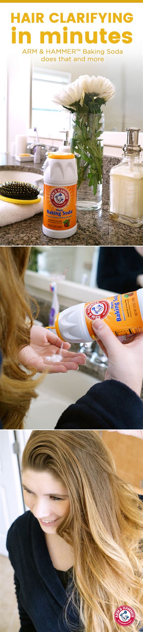 Baking soda is an effective home remedy that can benefit your skin, body and hair. HAIR CLARIFYING IN MINUTES With ARM & HAMMER™ Baking Soda ...