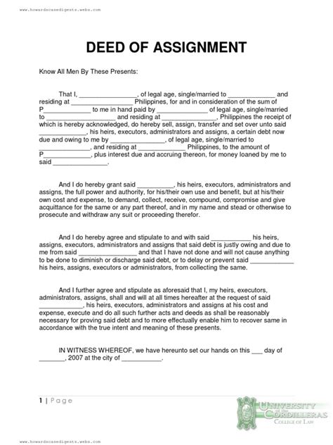 To not collect a deed of assignment for the property purchased from the buyer is tantamount to throwing your money in the ocean and hoping the waves won't carry it away. Deed of Assignment