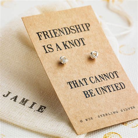 Choose & send friendship day gifts using halfcute?s online delivery from personalized/customized gifts. friendship knot silver earrings by wue ...