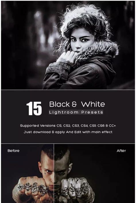 Portrait photography, wedding photography, landscape, and more. 15 Black & White Lightroom presets download free .zip for ...