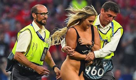 Who hired this hot streaker @ the @lfc v @spursofficial #uclfinal ? 'I can't wait to Marry you' Champions League final ...