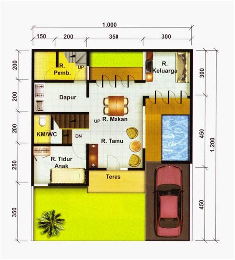 Gambar denah desain rumah minimalis type 36 60 36 72. 51+ Denah Rumah Minimalis 2 Lantai Type 120