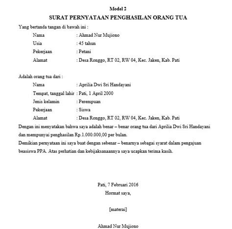 Surat keterangan adalah surat keterangan adalah surat yang berisi keterangan yang menjelaskan tentang keadaan seseorang atau suatu hal. 10+ Contoh Surat Keterangan Penghasilan Orang Tua ...