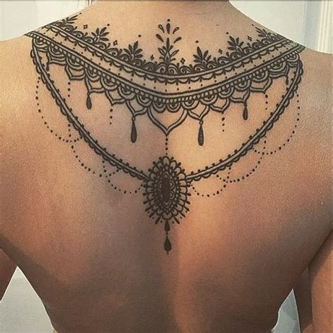 Play homage to your passion and choose notes for. Delicate Ornamental Necklace Back Tattoo | Amazing Tattoo ...