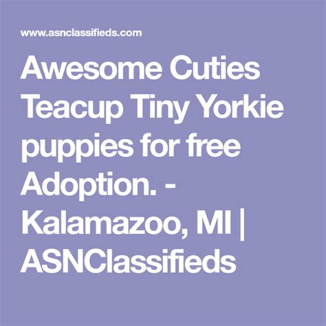 Get free for kalamazoo now and use for kalamazoo immediately to get % off or $ off or free shipping. Awesome Cuties Teacup Tiny Yorkie puppies for free Adoption. - Kalamazoo, MI | ASNClassifieds ...