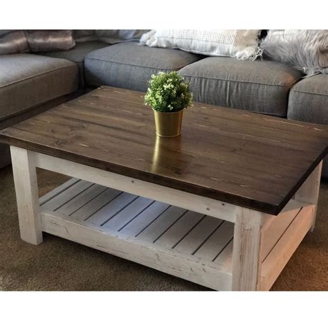 Powell jenna distressed wood coffee table in white. Distressed Farmhouse Coffee Table $165 | Coffee table ...
