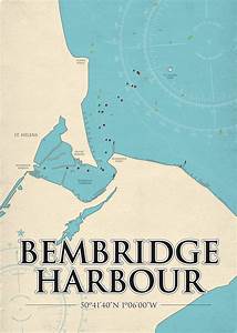 Bembridge Harbour Iow Chart Print By Illustrator Stuart James Surrey