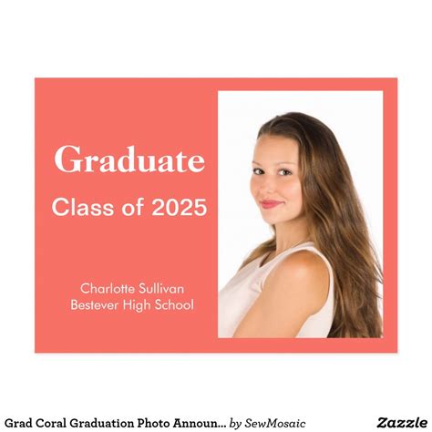 Do you have to drop it off in person, do. Grad Coral Graduation Photo Announcement Postcard | Zazzle ...