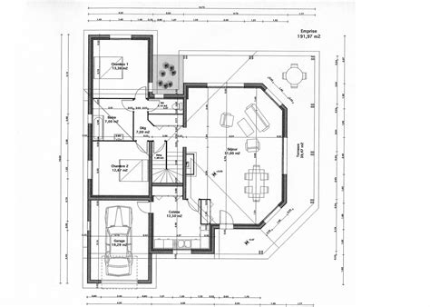 Plan pour une maison de plain pied avec 3 chambres et un garage pour 1 voiture. Plan de maison moderne gratuit - Mc immo