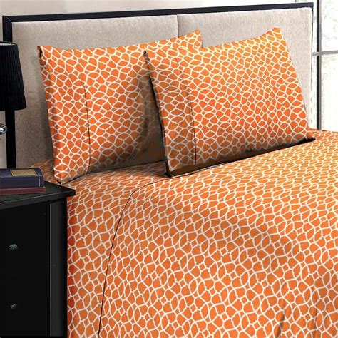 Can a flat sheet be used with an orange pillow? Home Dynamix Jill Morgan Fashion Printed Geo Orange-White ...