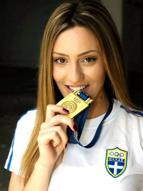 Bronze medalist anna korakaki of greece smiles during the medal ceremony for the women's 10m air pistol event during the shooting competition on day 2 of the rio 2016 olympic games at the olympic shooting centre on august 7, 2016 in rio de janeiro, brazil. Anna Korakaki, Greek shooter. Gold medal in the 25m pistol ...