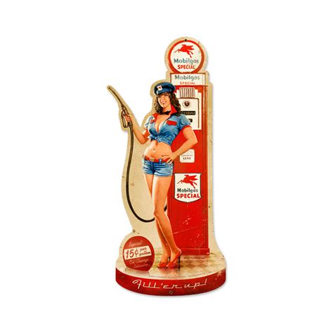 Mini gas pump allows the pumping of gases in smaller quantities than the gas pump. Gas Pump Girl Vintage Metal Sign