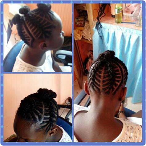 Cornrow braided hairstyles require a unique ability to braid hair close to the scalp to create cool designs and beautiful styles. Cornrow styles for kids fishtail #thepondsidesalon | Kids ...