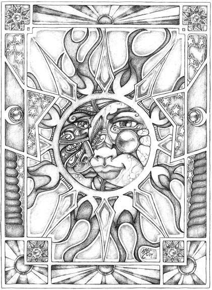 Frame it, and hang it to remember how much fun you had working on your own art piece. pencil Sun and Moon 1 | Moon coloring pages, Detailed ...