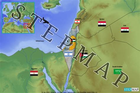 Damit würde, wenn die bevölkerungsanzahl weiter steigt, ein krieg zwischen palästina & israel unvermeidlich sein. StepMap - Region Israel und Palästina - Landkarte für Welt