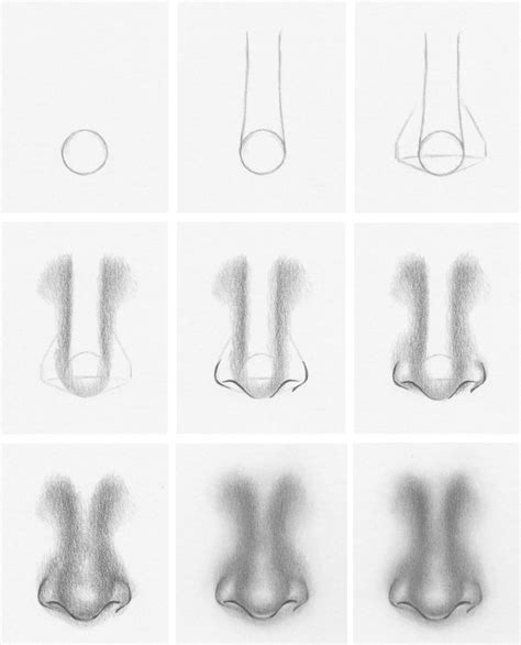 Below is a diagram of a nose broken down into 3 separate parts breaking things down into sections will make drawing noses a breeze! How to Draw the Nose (Front View) - RapidFireArt | Desenho ...