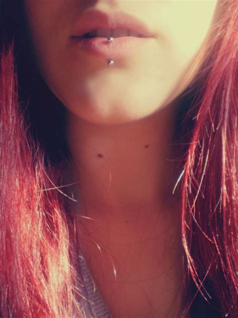 As explained above, vertical labret piercings consist of two piercings, and it never touches the inside of your mouth. vertical labret piercing on Tumblr