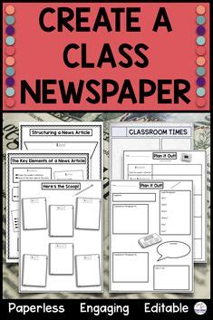 Newspaper template worksheets teaching resources tpt. blank newspaper template for kids printable | Newspaper ...