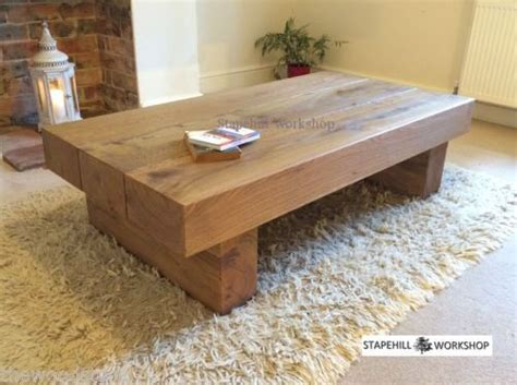 Home, garden, diy, woodwork business, & moving house blog. Details about OAK BEAM/SLEEPER COFFEE TABLE, Solid oak ...