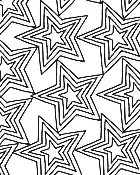 Printable Star Pattern Coloring Page for Adults and Kids ...